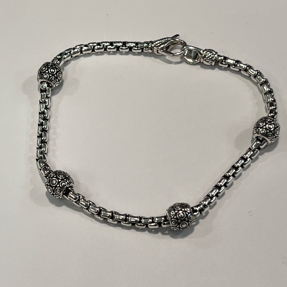 John Hardy Sterling Silver Decorative Bead Bracelet